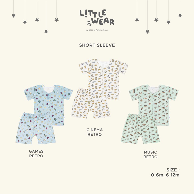 Little Wear Little Palmerhaus Short Sleeve / Setelan Pendek bayi 0-12 bulan