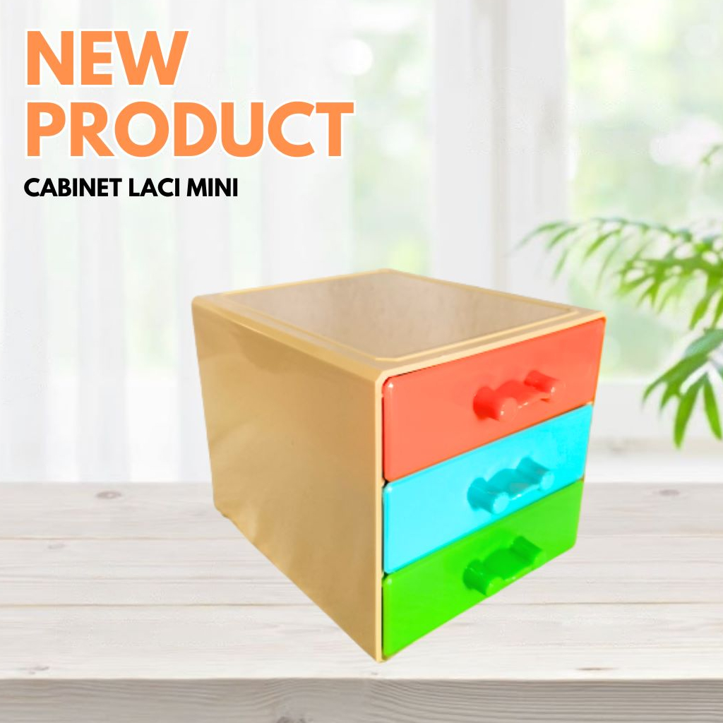 (SHT) Rak Laci Cabinet Mini 3 Susun Ada Tiga Warna Cavaillon Lemony Pla