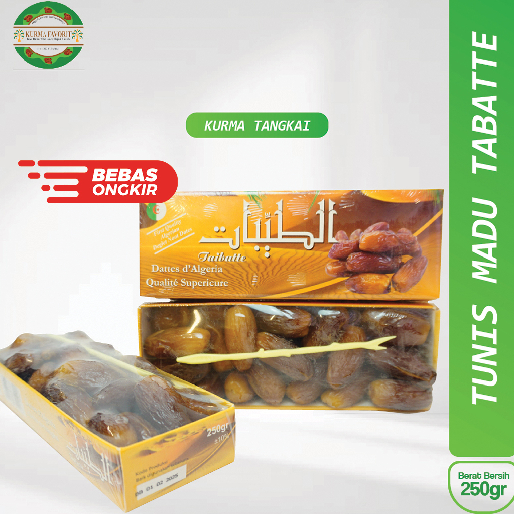 

Kurma Tunisia Madu Taibatte 250gram (kemasan Dus)
