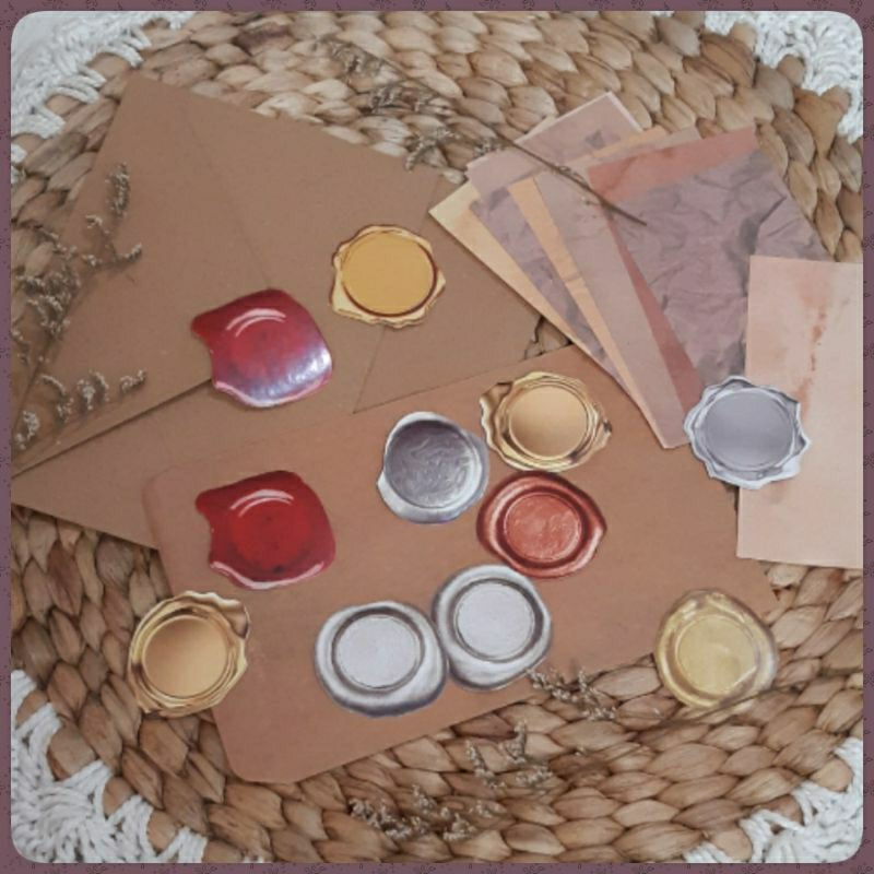

sticker sealing wax / sticker sealing envelope / stiker segel amplop
