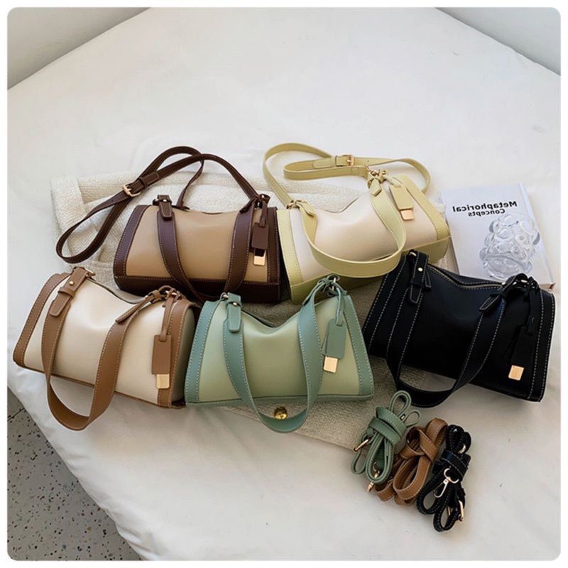 Golden - h636 Tas bahu wanita import tas wanita hangout tas arisan