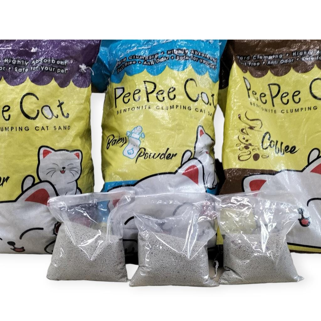 Pasir Kucing Gumpal Clumping Wangi Pee Pee Cat Liter kemasan repack 5Kg