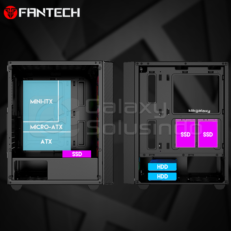 FANTECH CG77 AERO LITE 1 ATX Tempered Glass Gaming Casing