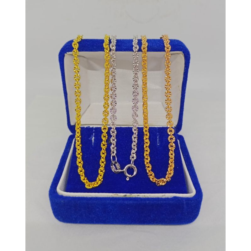 kalung perak asli lapis emas/kalung nori ukir/kalung asli silver 925