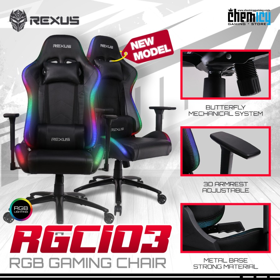 Rexus Gaming Chair / Kursi Gaming RGC 103 RGB