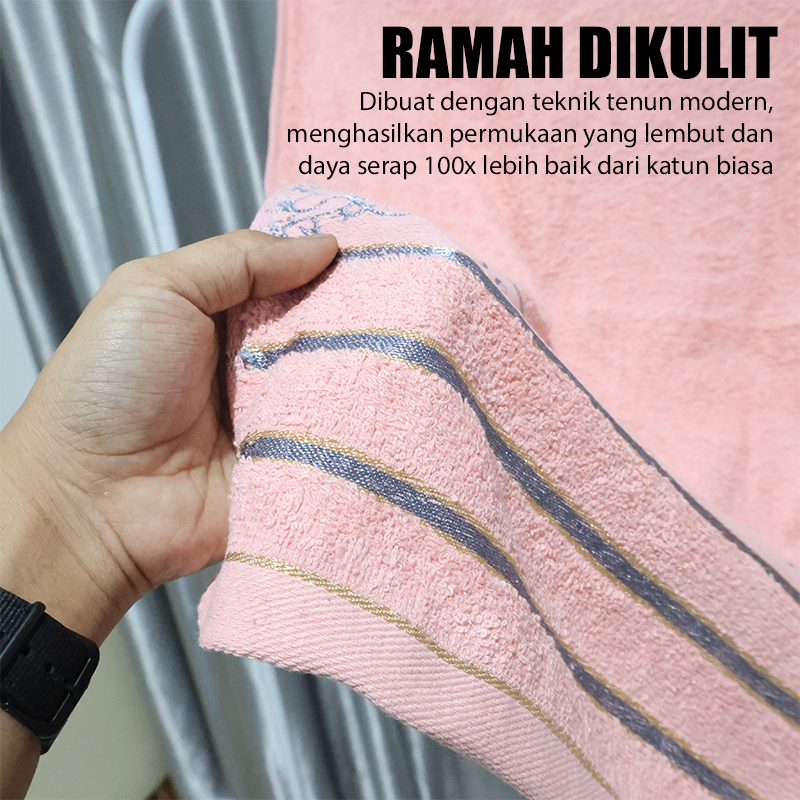 Handuk Mandi Kemasan Bahan Katun Premium Halus &amp; Lembut Daya Serap Tinggi J3A3