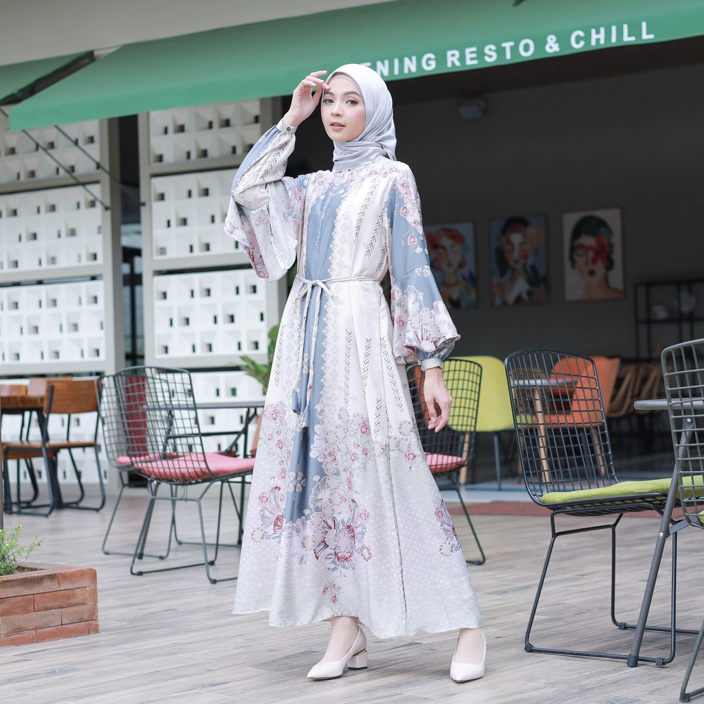 Kain Dr Silk Motif Zameera harga setengah meter untuk Sarimbit,gamis,tunik,kemeja,mukena