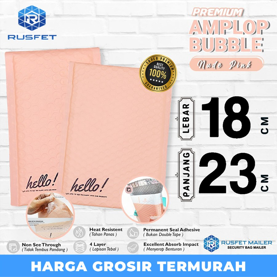 

AMPLOP BUBBLE MAILER PINK 18x23cm RUFSET ENVELOPE WRAP PREMIUM SATUAN