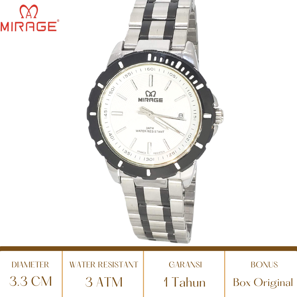 Mirage Watch Official Jam Tangan Wanita Mirage Silver List Hitam 8549 BRP L