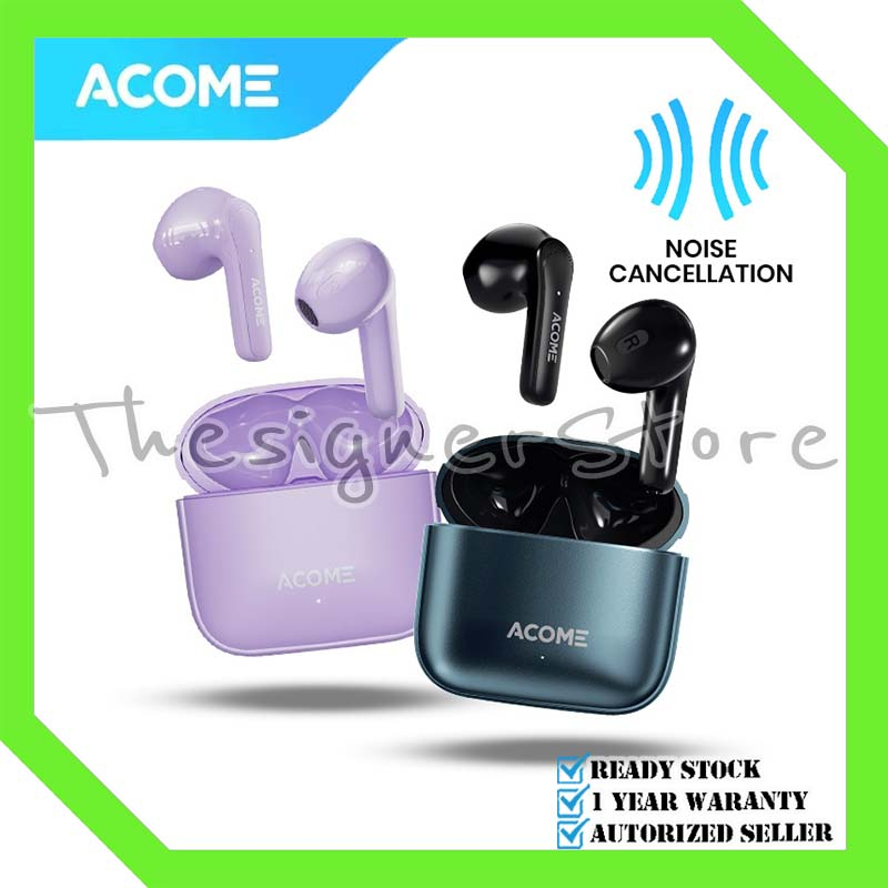 TWS Acome Q1 Headset Earphone Bluetooth 5.3 ENC Call Noise Reduction Ultra Light 3.5 Gram - Garansi Resmi 1 Tahun