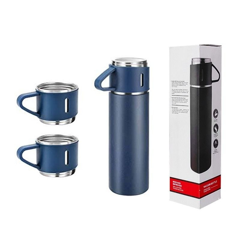 (KEMASAN DUS) Termos Sultan Vacuum Flask Set Botol Minum Cangkir Premium 500 ML