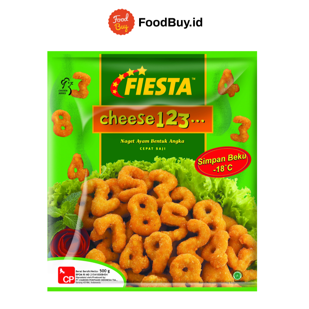 

Fiesta Cheese 123 Naget Ayam Bentuk Angka Rasa Keju 500 gr