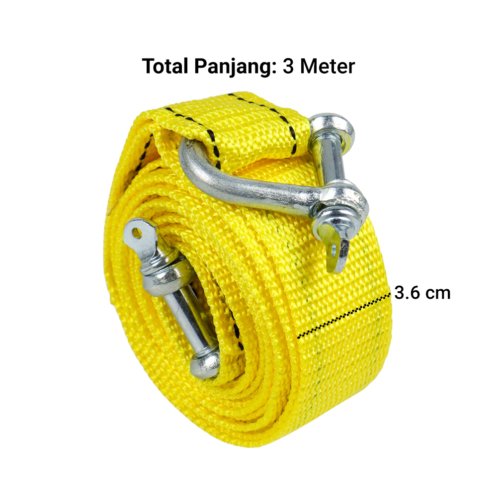 Alat Tali Strap Derek Mobil Car Emergency Tow Rope U 3 Meter Serbaguna