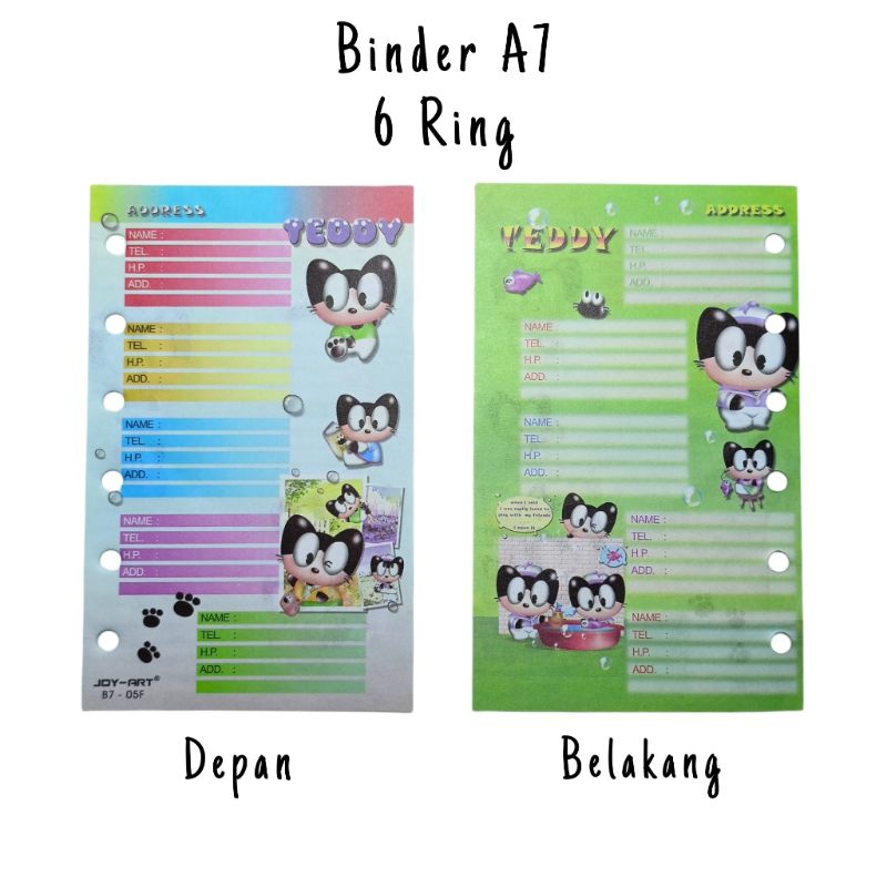 PRELOVED - 10 Lembar Isi Binder A7 Refill Binder A7 Binder Fancy Kertas Binder Langka Orji File