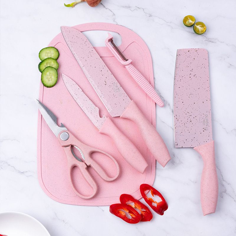 Pisau Dapur Set 6 in 1 / Kitchen Knife Set 6 in 1 Dengan Wadah Berkualitas Granite Knife Set of 6 with Holder / Set Pisau Dapur Lapis Granite Anti Lengket