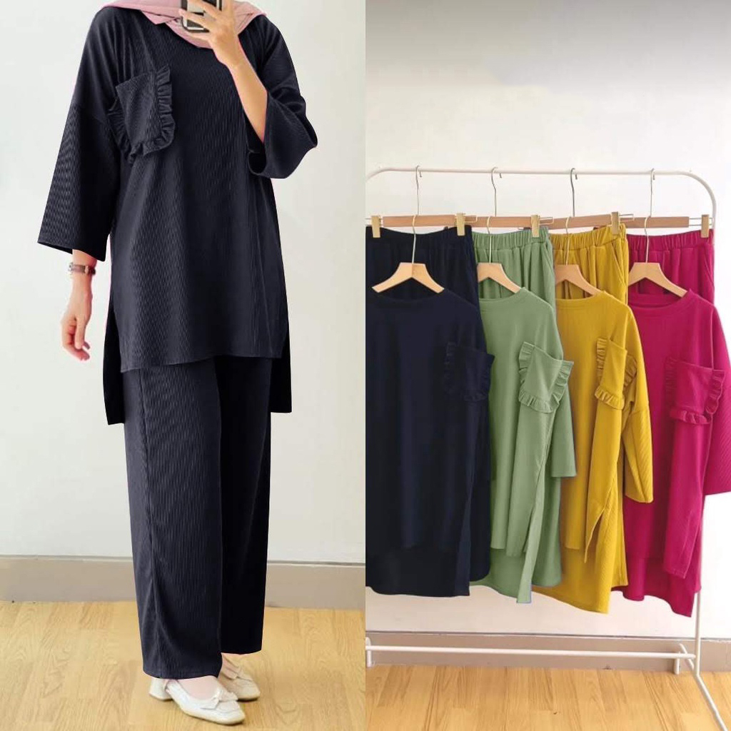 [COD] Shazfa.apparel - Pakaian Muslim Wanita Setelan Wanita Terhits Velove Set Viral