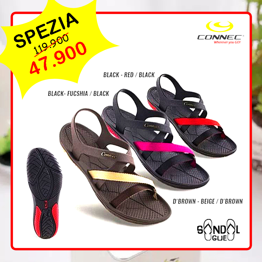 PROMO SANDAL WANITA KEKINIAN CONNEC SPEZIA 100% BARU