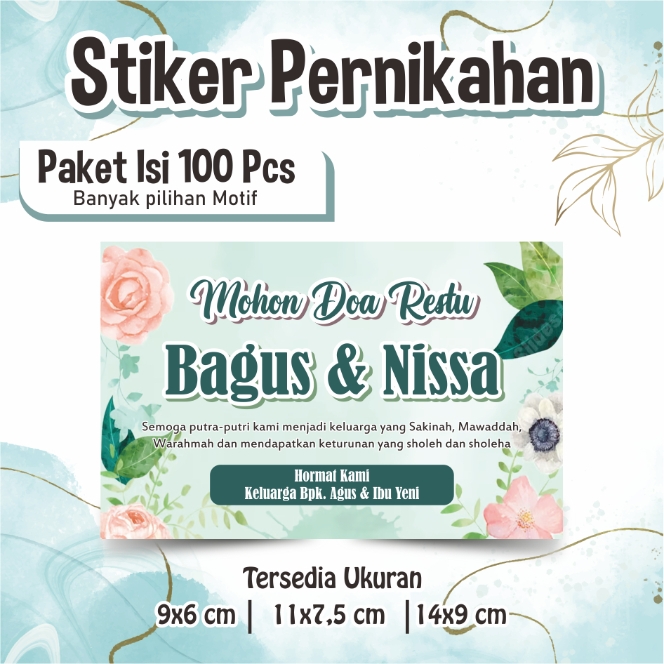 

[100 Pcs] Stiker Pernikahan / Stiker Souvenir Pernikahan / Stiker Tasyakuran Pernikahan