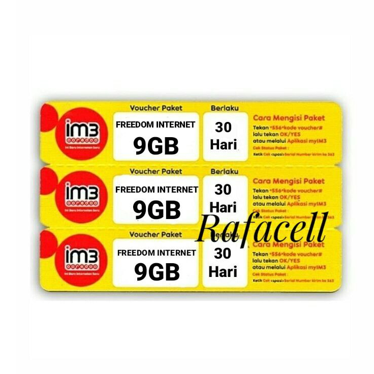 VOUCHER INDOSAT FREEDOM INTERNET 9GB JABODETABEK - SUKABUMI