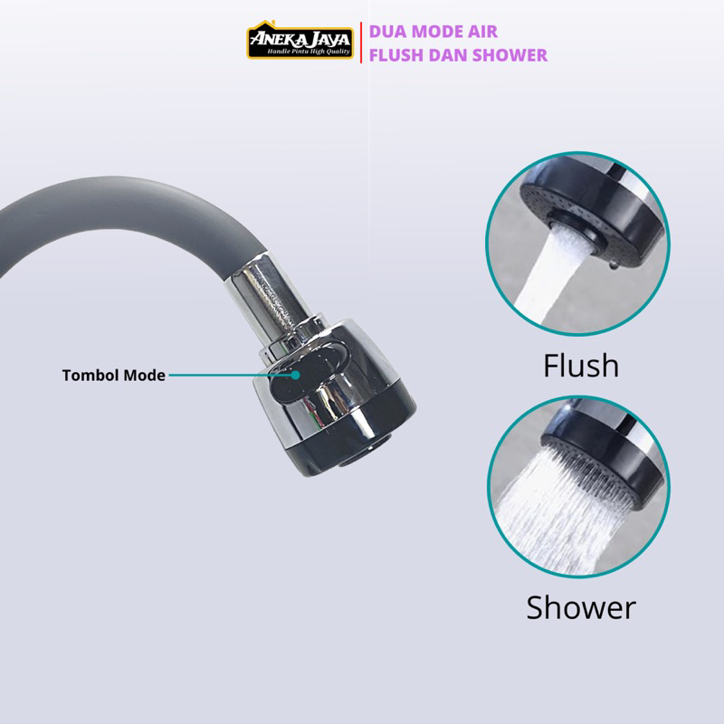 Kran Angsa Warna Fleksibel Cuci Piring Dapur Lapis karet - 1/2 Inch Material Stainlees Steel Anti Karat