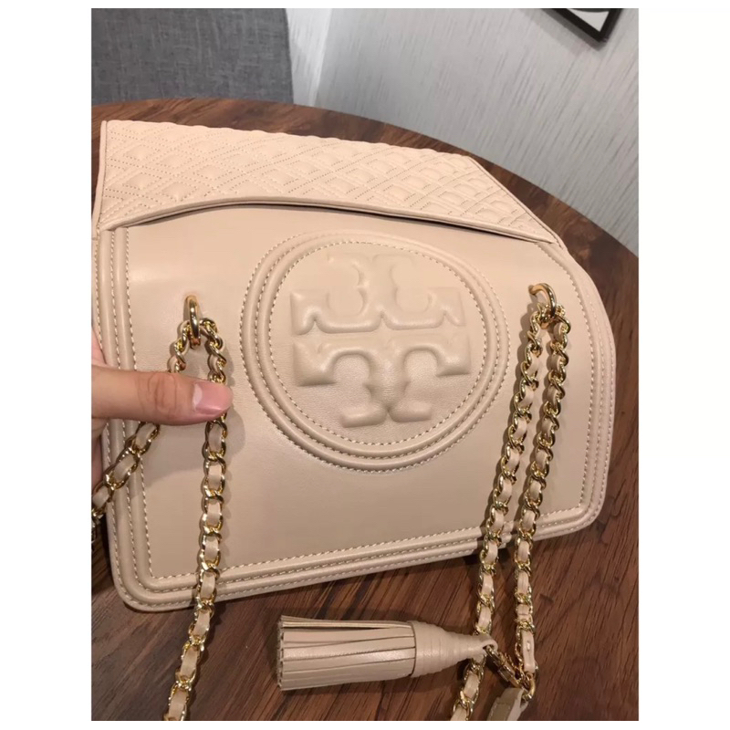 TORY BURCH FLEMING BED ROCK SIZE 27 GOLD CHAIN