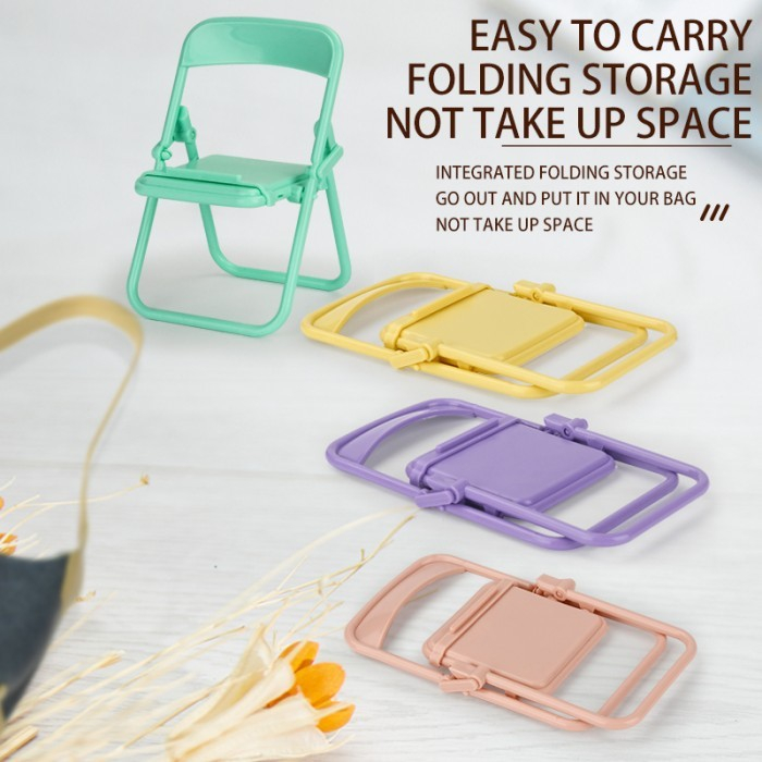 Stand Holder Dudukan HP Model Kursi Lipat Macaron Folding Chair