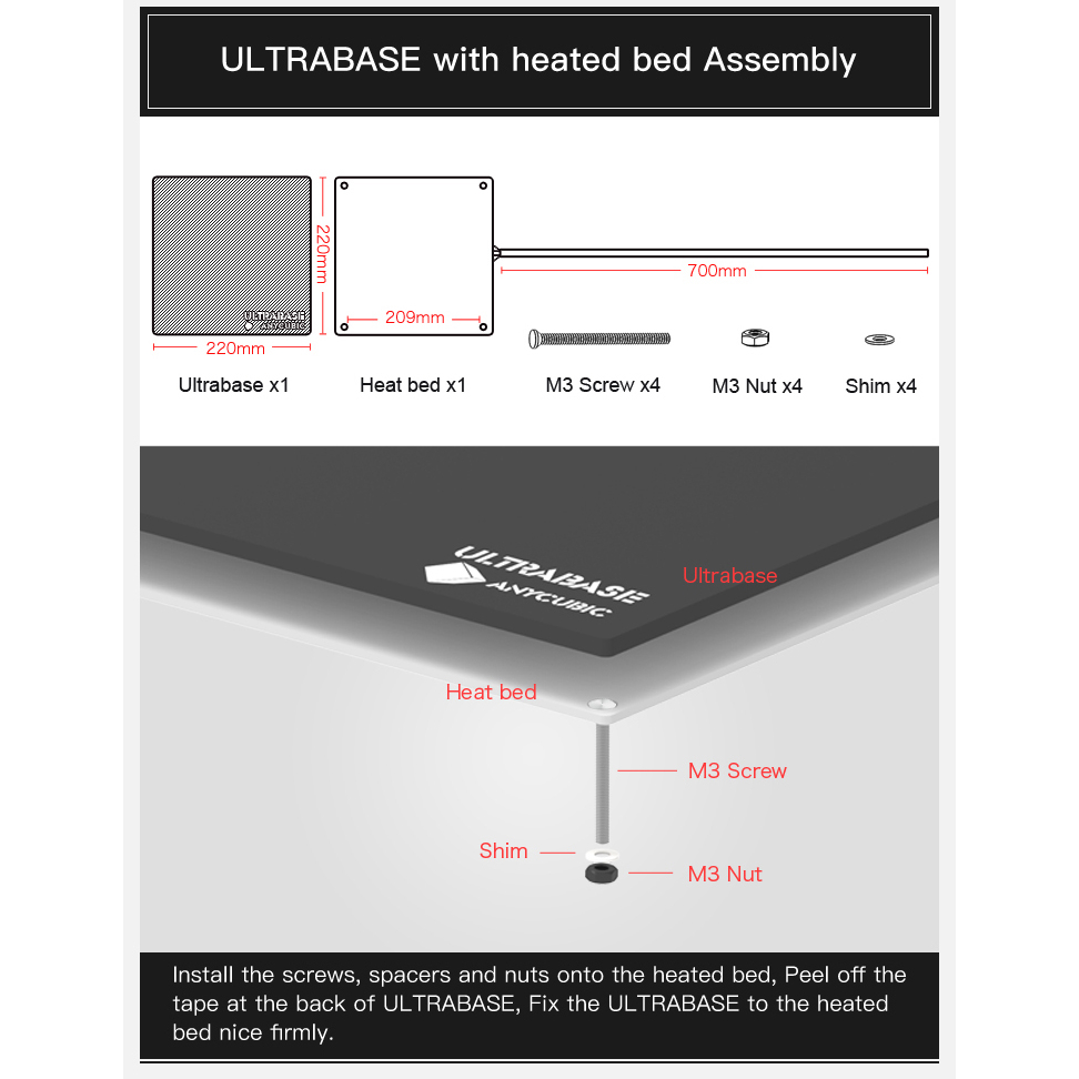 Anycubic Ultrabase Glass 220x220x6mm