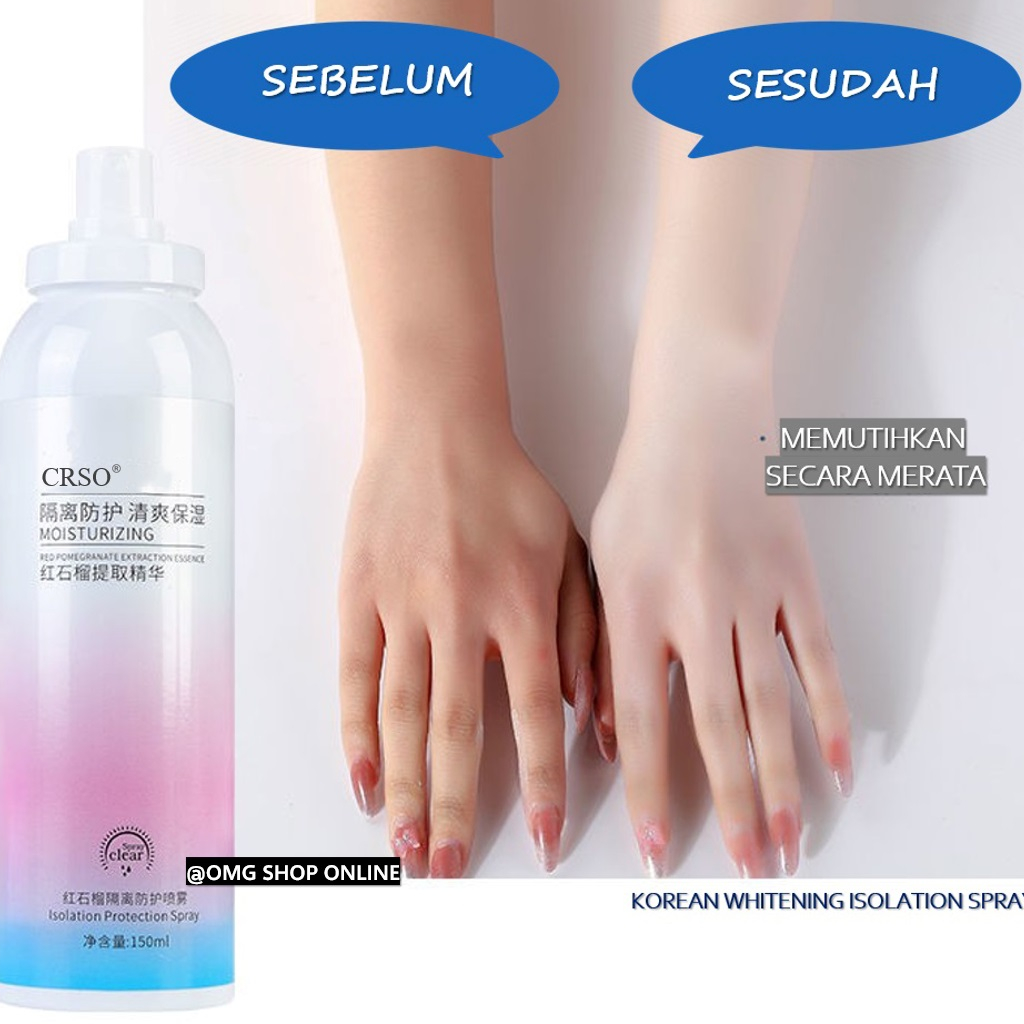 CRSO Sunscreen Whitening Spray Pemutih Kulit Seluruh Tubuh 150 ml / Moisturizing Protection Body Cream Sunscreen Whitening Cream Whitening Body Lotion Pelembab Waterproof / Pemutih Badan Pemutih Ketiak Pemutih Selangkangan Pemutih Bokong Pantat Tahan Air