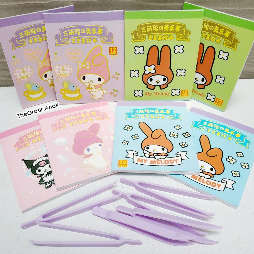 Sticker Note Melody Kuromi Momo Stiker Korea Viral Scrapbook Craft Dekorasi