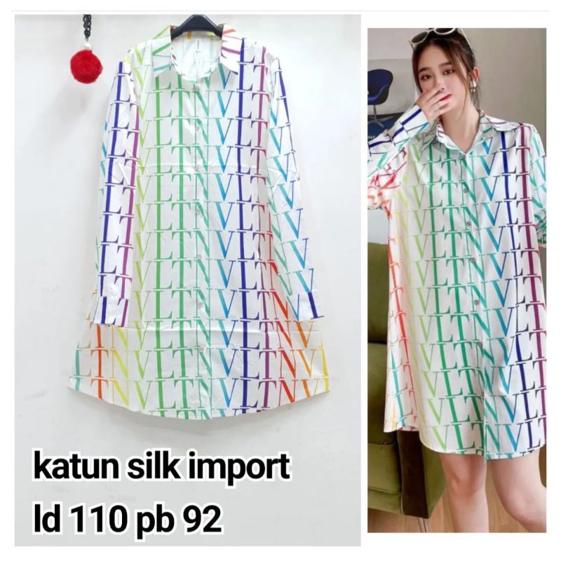 LONG DRESS KATUN SILK IMPORT PREMIUM / TUNIK IMPORT