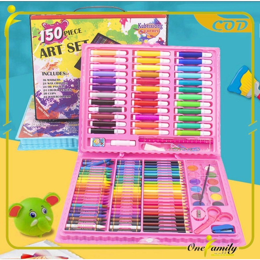 EM PENCIL CRAYON MENGGAMBAR SET LENGKAP ISI 150