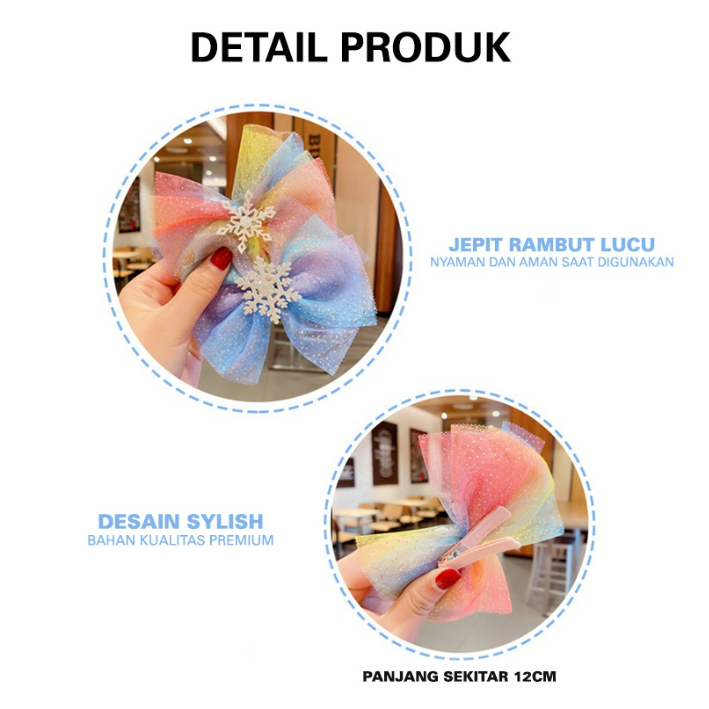 5Pcs/6Pcs Jepit Rambut Glitter Pita Anak Perempuan / Jepit Rambut Princess Anak Perempuan 5in1 CBKS LC