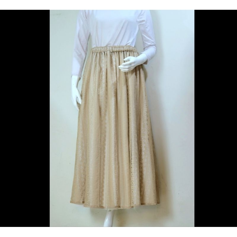 rok panjang, rok brukat lace, rok lebaran, rok korea, rok a line, rok payung,rok maxi