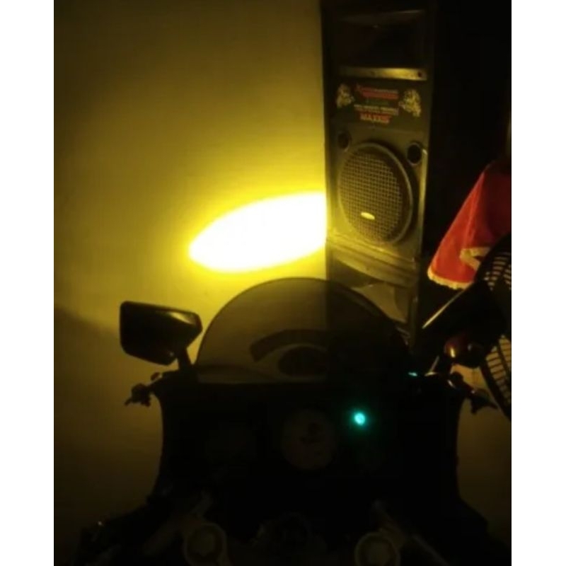 Lampu LED Laser 2 Warna Putih - Kuning H4 - Lampu LED Kaki H4 Vixion - Byson - MX King - Ninja - R15 - Pulsar Dll