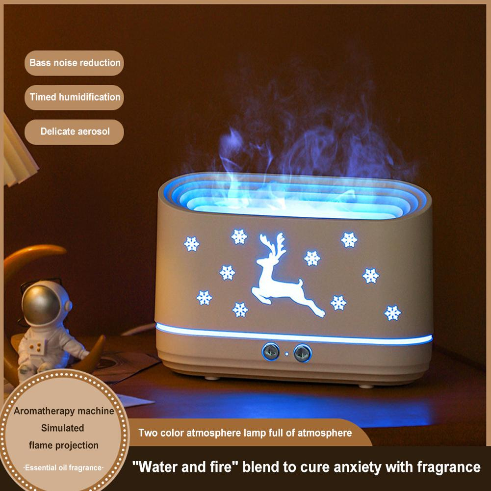 Humidifier Diffuser USB Essential Oil Diffuser Simulation Flame humidifier Household Ddesktop Atmosphere Light Wave Big Fog Mute Automatic Aromatherapy Machine/Air Sleep Atomizer