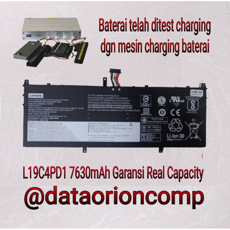 Baterai L19C4PD1 Lenovo Yoga C640 13IML L19D4PD1 L19M4PD1 L19C4PD1