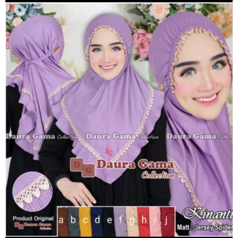 Jilbab Daura Gama Kinanti Kerut Renda Jilbab Kerut Dahi Renda