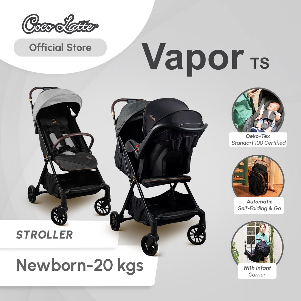 Makassar - Cocolatte Stroller Vapor TS Travel System CL 7048 Autofold Teringan Kereta Dorong Bayi Cabin Size