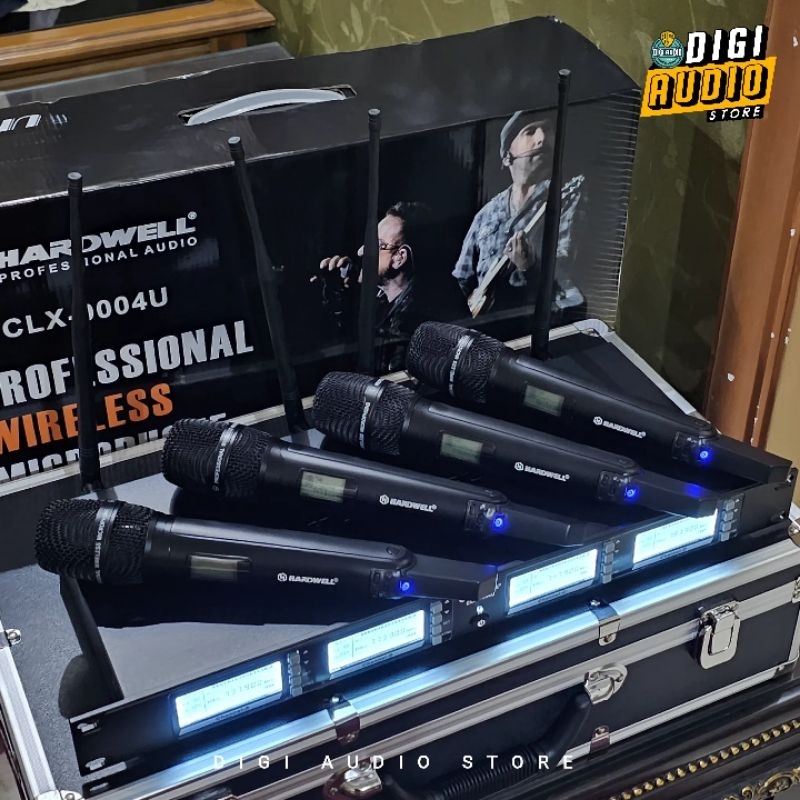 Mic Wireless Vocal HARDWELL CLX-9004U - 4 Channel Hand Microphone - Handheld Mikrofon CLX9004 CLX900