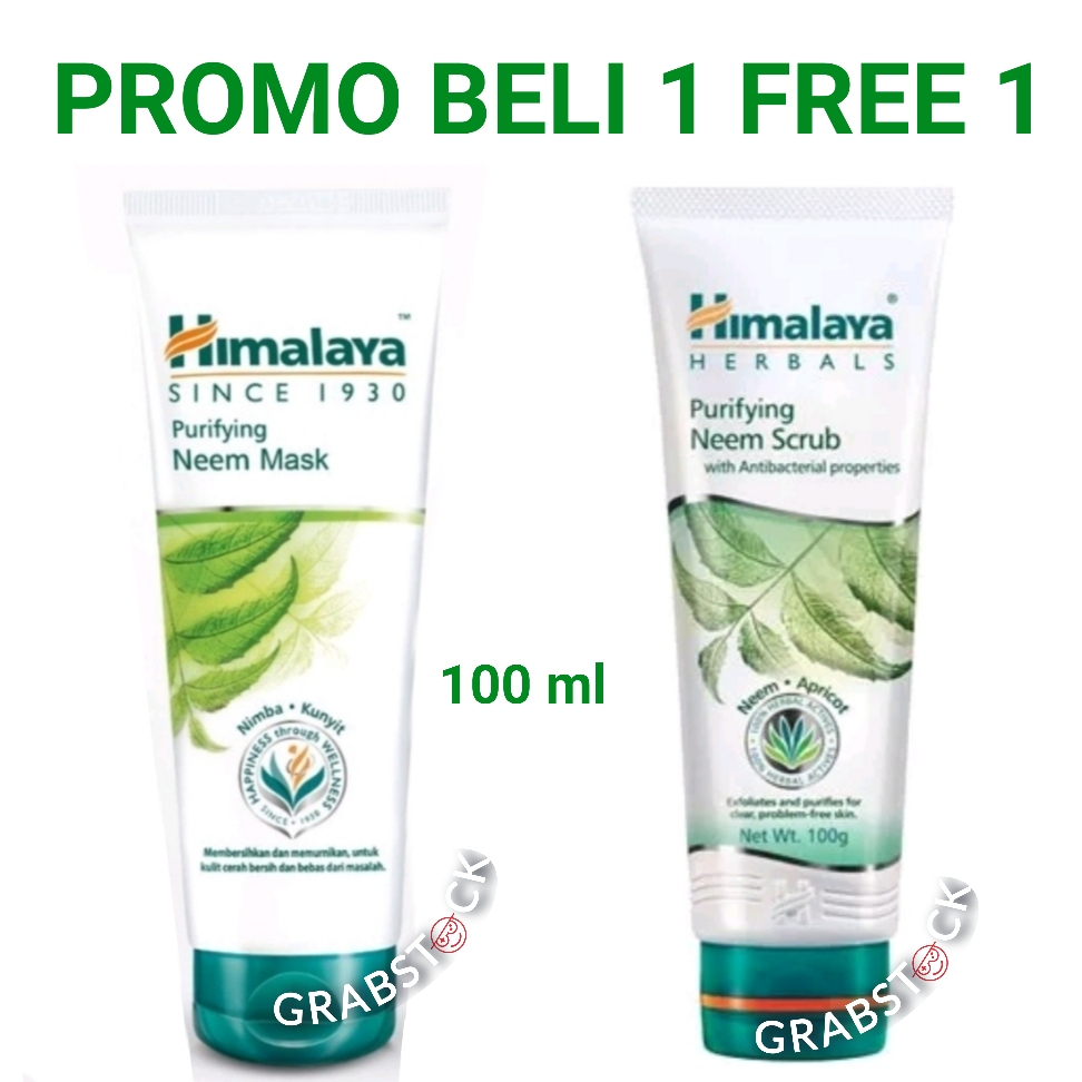 PROMO MURAH BELI 1 GRATIS 1 Himalaya Neem Mask / Purifying Face Wash / Scrub Anti Jerawat