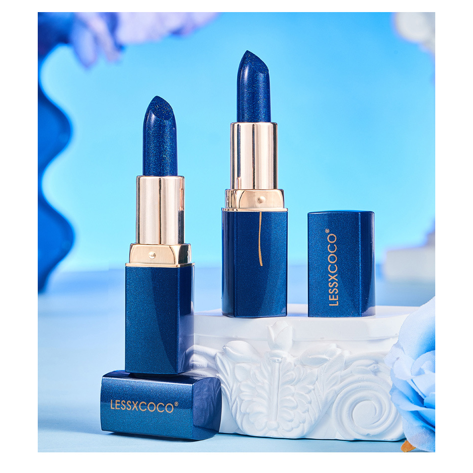 VIRAL ORIGINAL LESSXCOCO BLUE LIPSTICK COLOR CHANGING LIPSTICK BIRU BERUBAH WARNA