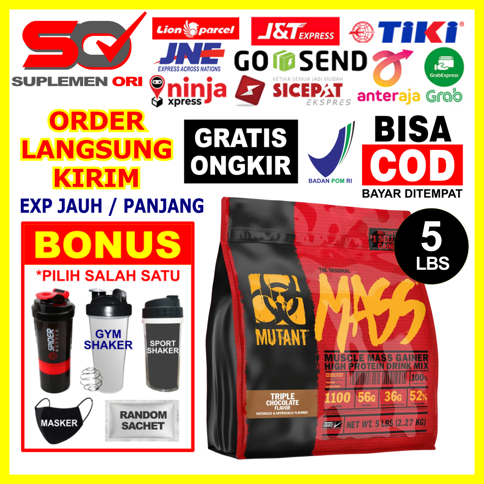 Mutant Mass 5 Lbs ASLI ORIGINAL BPOM Susu Mass Gainer Mutant Mass 5Lbs Susu Gainer Mutant Mass Gaine