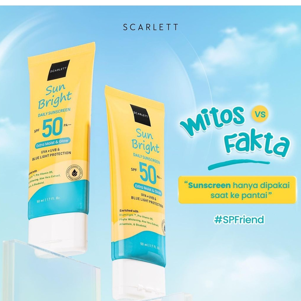 SCARLETT WHITENING SUNSCREEN - SUN BRIGHT DAILY SPF50 PA++ SUNSCREEN