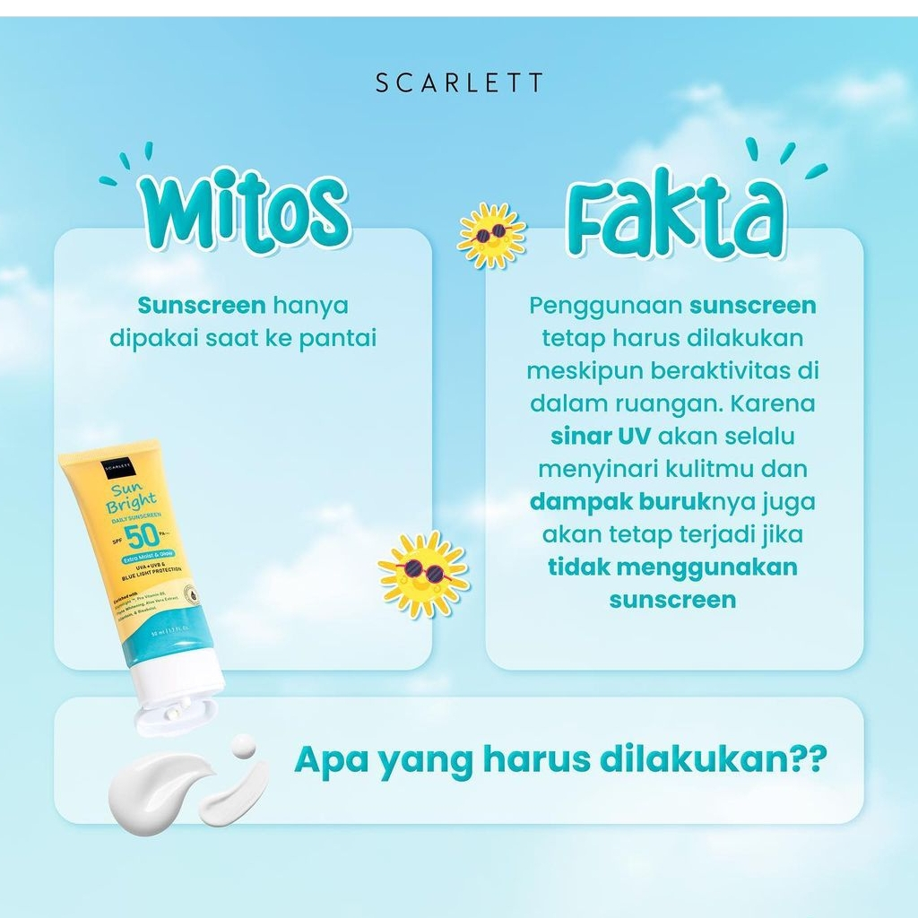 SCARLETT WHITENING SUNSCREEN - SUN BRIGHT DAILY SPF50 PA++ SUNSCREEN