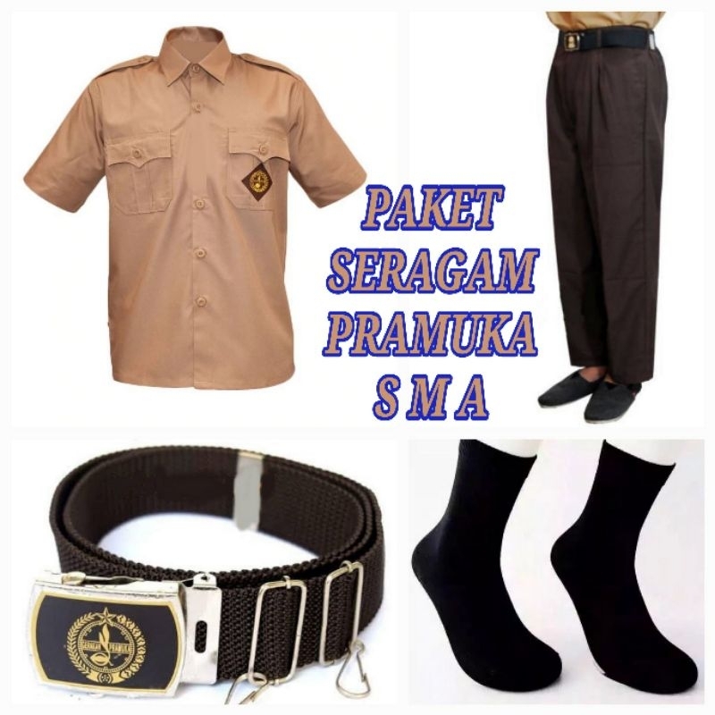 Set Seragam Pramuka SMA Baju Pendek Celana Panjang Anak Laki-laki