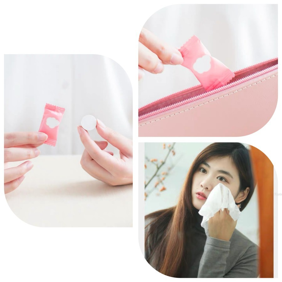 Tissue Handuk Mini - Tissu Permen - Handuk Permen - Handuk Travelling