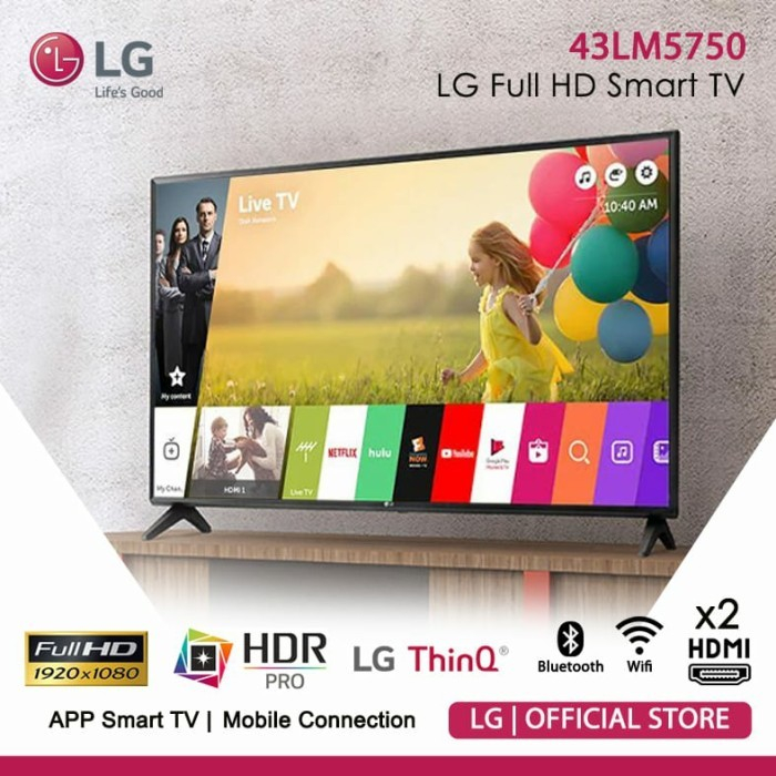 TV LED LG SMART TV 43 Inch 43LM5750 PTC FHD Garansi Resmi LG