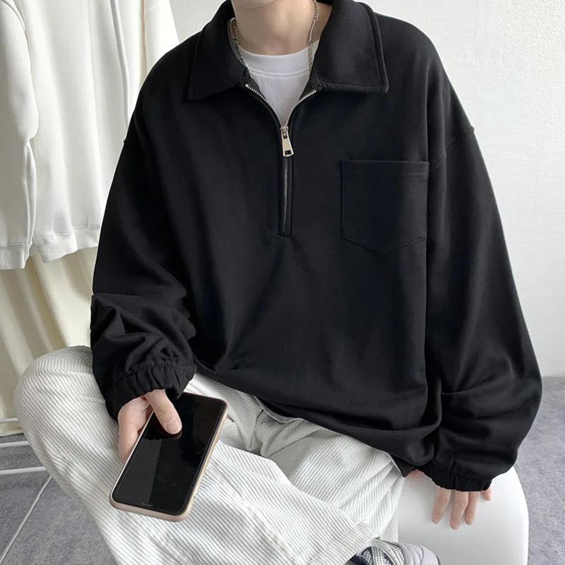 HALFZIP SWEATSHIRT OVERSIZE SWEATER PRIA POCKET CHEST TURTLENECK