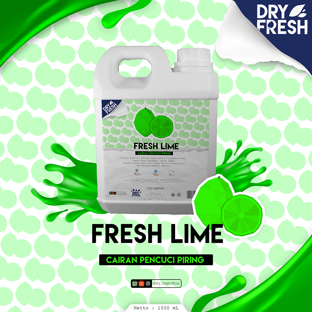 Sabun Cuci Piring  DRYFRESH 1L / Cairan Pencuci Piring Lime