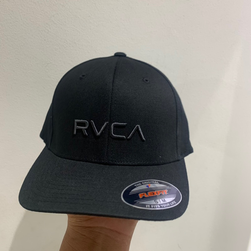 Topi Pria Rvca Original Rvca Flexfit Black New